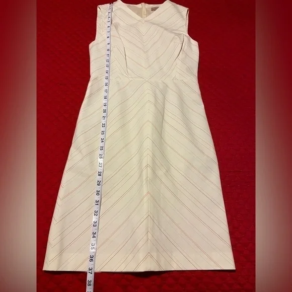 Tailored By Rebecca Taylor Stripe Print Sleeveless Dress Snow Combo Size… - Picture 5 of 8